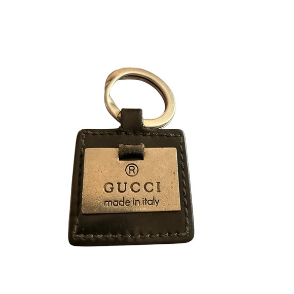 Authentic GUCCI Tag Plate Silver Tone Key Ring Holder Charm - Picture 5 of 6